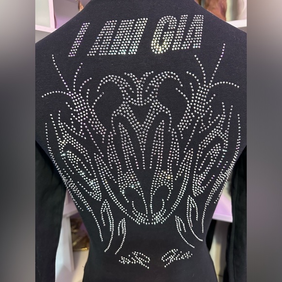 I.am.gia black rhinestones top - Picture 5 of 6